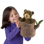 Folkmanis Bear in Tree Stump Hand Puppet. Brown - Image 3